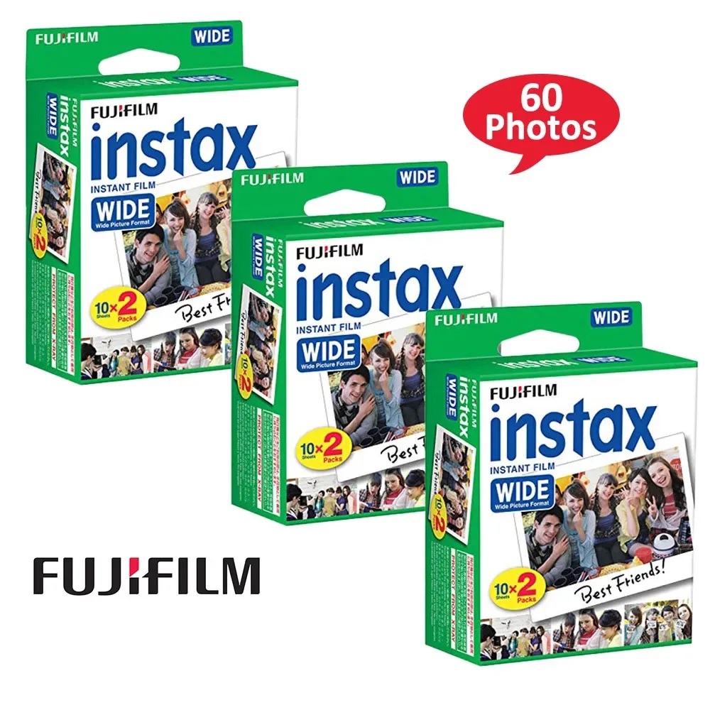 60 Fogli Fujifilm Instax Wide 210 200 300 100 500Af Pellicola Istantanea Fotocamera 10-200 Fogli Instax Mini Film Larghi Carta Fotografica