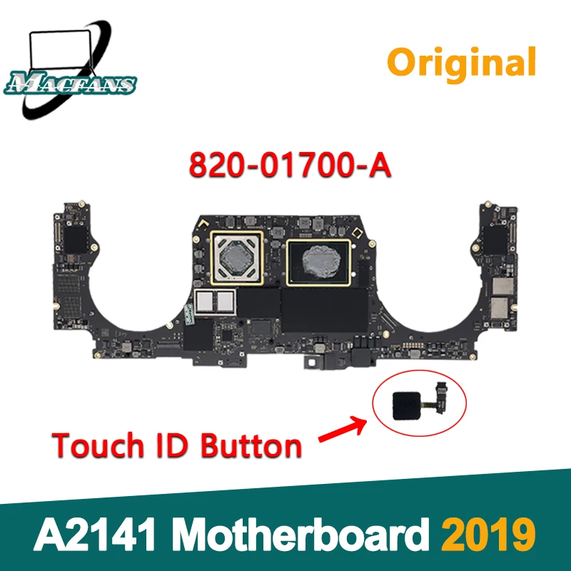 Scheda Madre Originale A2141 Con Pulsante Id Touch Per Macbook Pro Retina 16 "A2141 Scheda Logica I7 512G I9 1Tb Muslim/05 2019