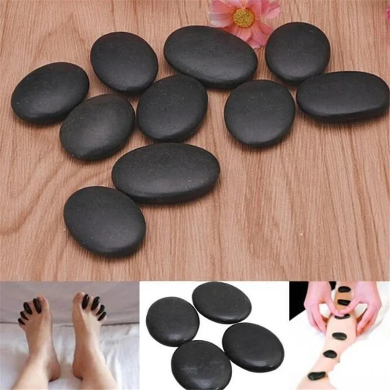 10Pc Massaggio Pietra Pietre Di Bellezza Massaggio Spa Rock Basalto Pietra Lava Hot Basalto Set Lotto Kit Terapia Rock Energy Stone