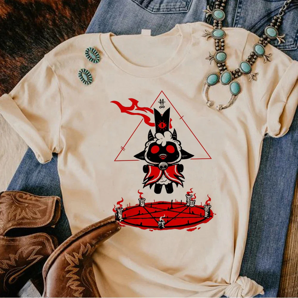 T-Shirt Cult Of The Lamb Donna Maglietta Giapponese Grafica Femminile Abbigliamento Anime