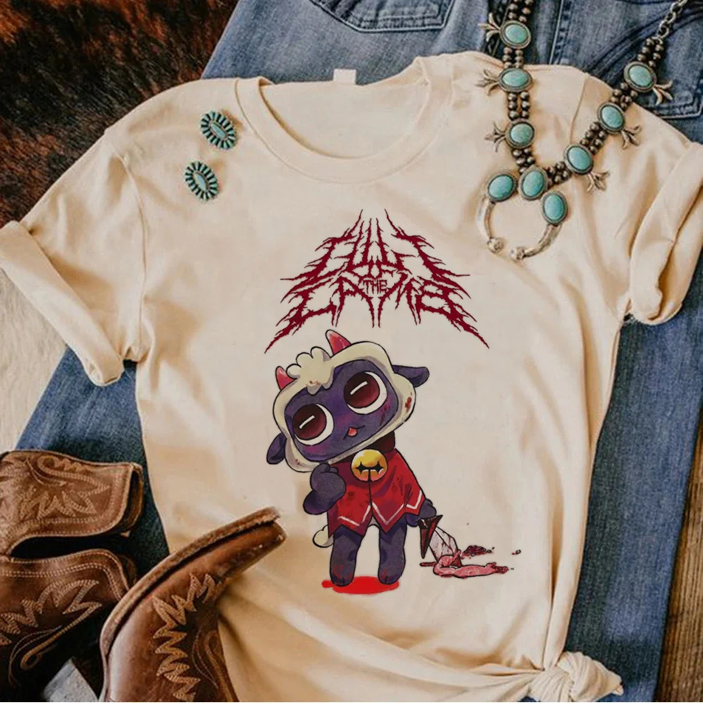 T-Shirt Cult Of The Lamb Donna T-Shirt Giapponese Ragazza Abbigliamento Firmato