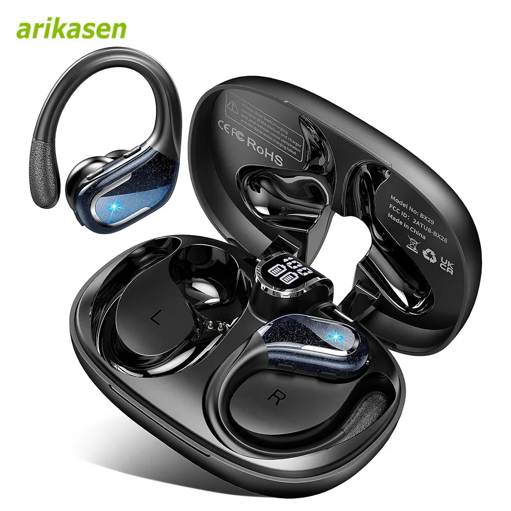 Auricolari Wireless 2024 Sport Wireless Bluetooth 5.3 Auricolari Over Ear Bud Noise Cancelling Mic Ip7 Cuffie Bluetooth Impermeabili