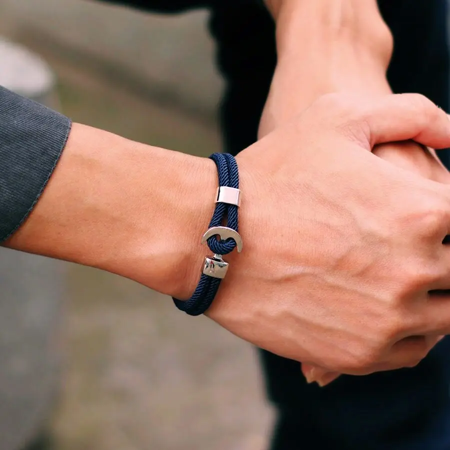 New Unique Mens Bracciale Corda Doppio Strato Milano Thread Navigation Anchor Braslet Pulsera Roja Hombre Boyfriend Gift Pulseras