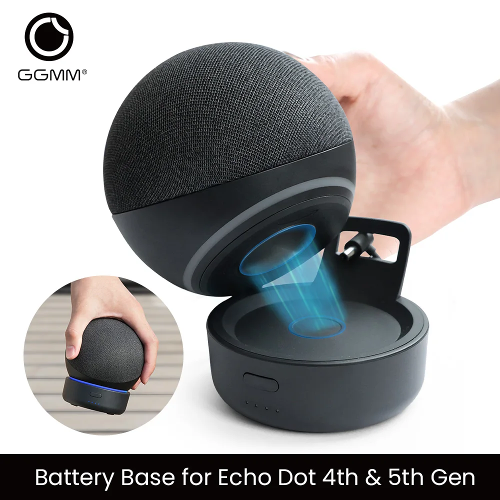 Ggmm Echo Dot 5Th Gen Base Batteria Per Echo Dot 4Th & 5Th Gen Alexa Amazon Batteria Ricaricabile Portatile Per Altoparlante Alexa
