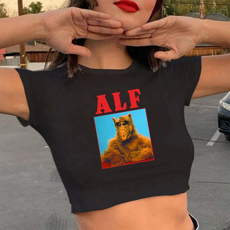 Alf Top Tees Maschio Ulzzang Stampa Tumblr Grunge Graphic Tees Summer Top Graphic Tees Donna Coppia Vestiti