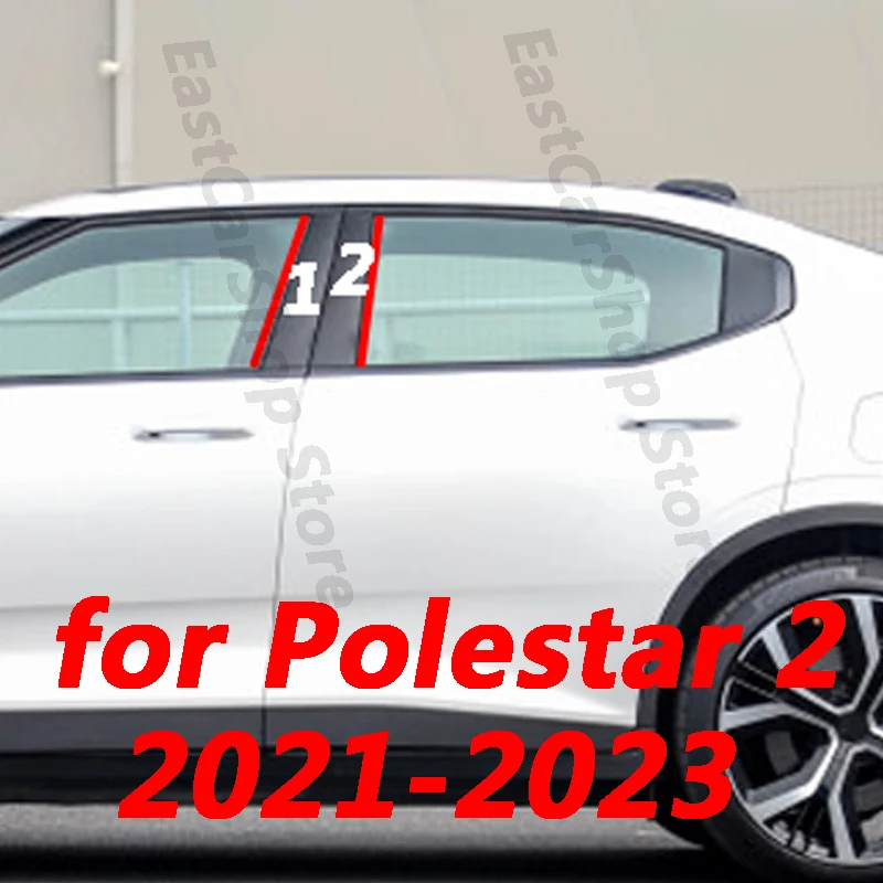 Per Polestar 2 2021 2022 2023 Car B C Pillar Colonna Centrale Centrale Pc Window Decoration Strip Pc Sticker Accessori Cover