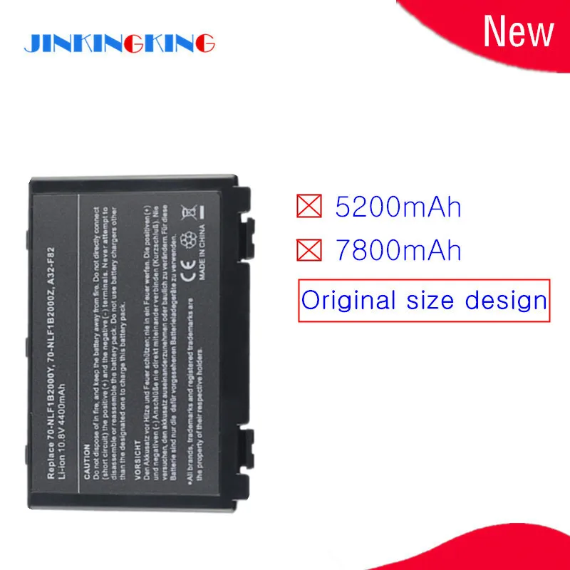 K50In 6 Cell Battery Pack Per Asus K40 / F82 / A32 / F52 / K50 / K60 L0690L6 A32-F82 K40In K40Af K50Ij