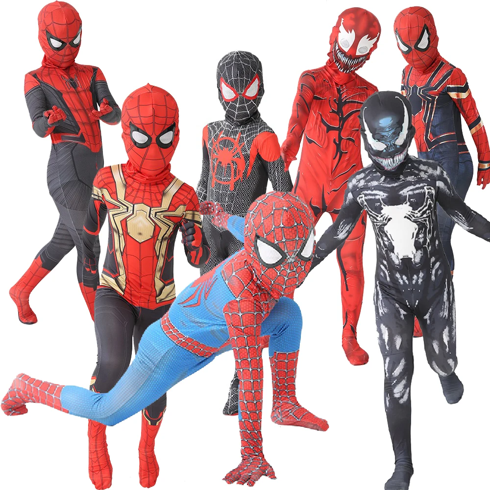 Costume Spiderman Full Line Spiderman Cosplay Zentai Regali Di Compleanno Per Bambini Halloween Christmas Party Superhero