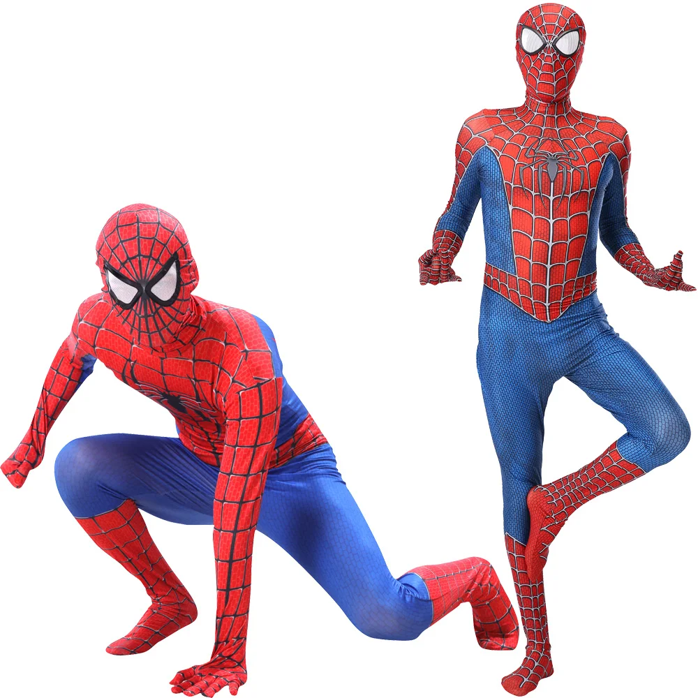 Bambini Adulto Spiderman Costume Cosplay Tuta Supereroe Tuta Vestito Da Partito