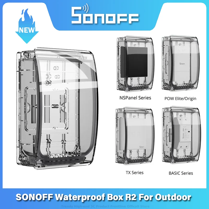 Sonoff Waterproof Box R2 Resistente All'Acqua Compatibile Con Sonoff Th Elite/ Sonoff Basic / Pow Elite/ Pow Origin/ M5/ Tx/ Nspanel