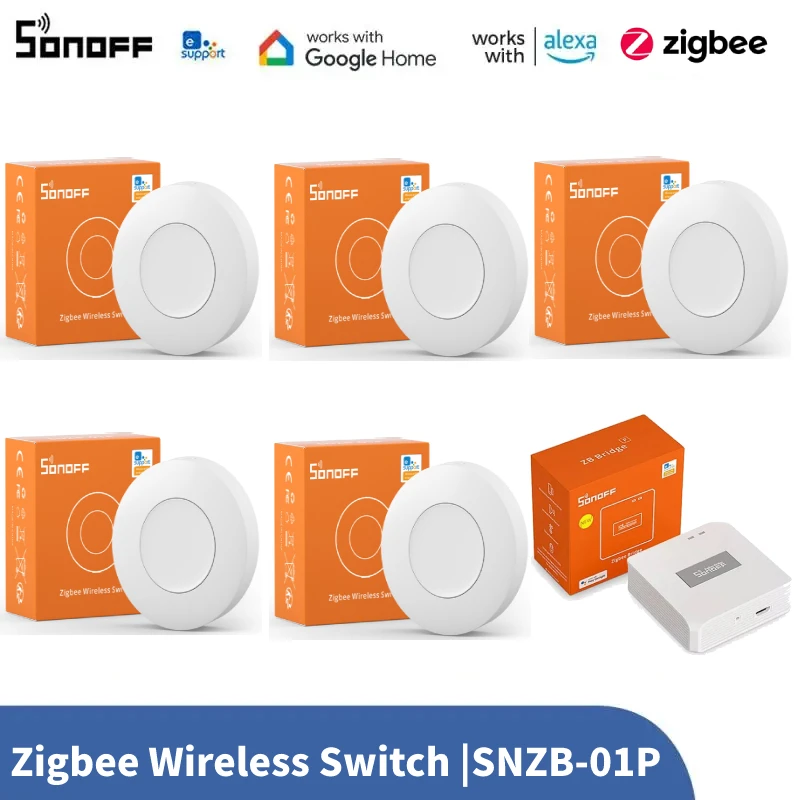 Sonoff Snzb-01P Smart Zigbee Wireless Switch Smart Scene Tramite Ewelink Controllo Bidirezionale Con Tx Ultimate Wall Switch Nspanel Pro