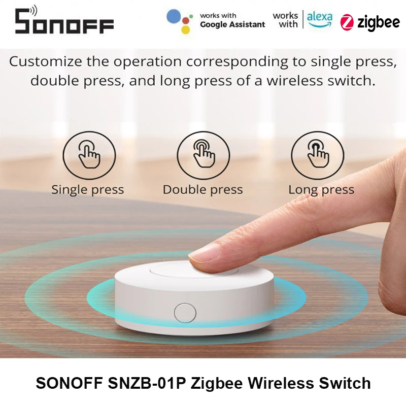 Sonoff Snzb-01P Zigbee Smart Wireless Switch Smart Scene Tramite Ewelink Controllo Bidirezionale Con Tx Ultimate Wall Switch Nspanel Pro