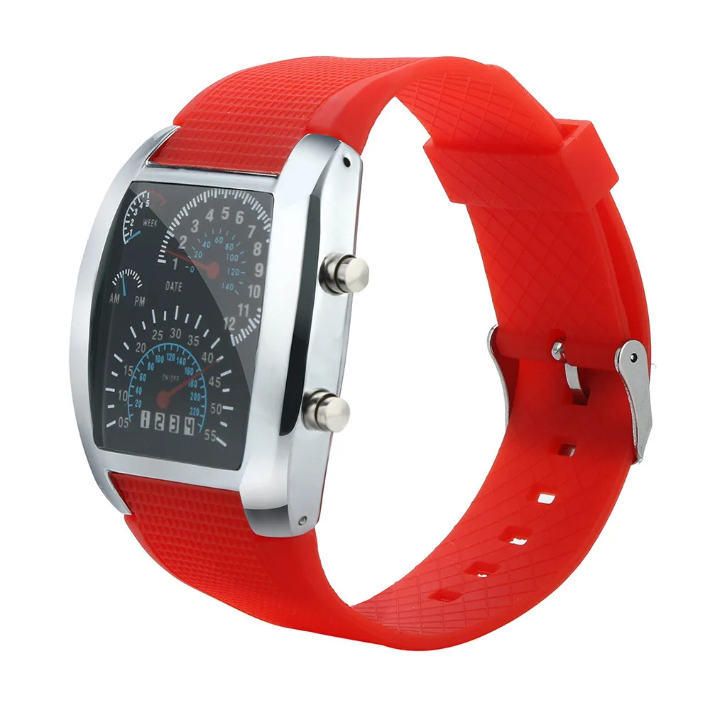 Moda Uomo Led Light Flash Tachimetro Sport Car Dial Meter Watch Reloj Para Hombre Naviforce Watch Men Orologio Uomo Lige