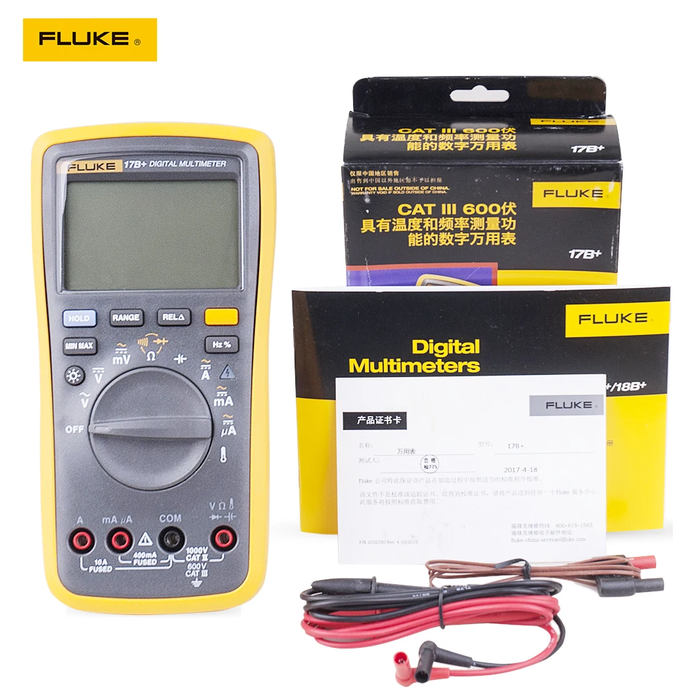 Fluke 15B +/Fluke 17B +/Fluke 18B + Multimetro Digitale Tester Led Tester Di Tensione E Corrente Ac / Dc