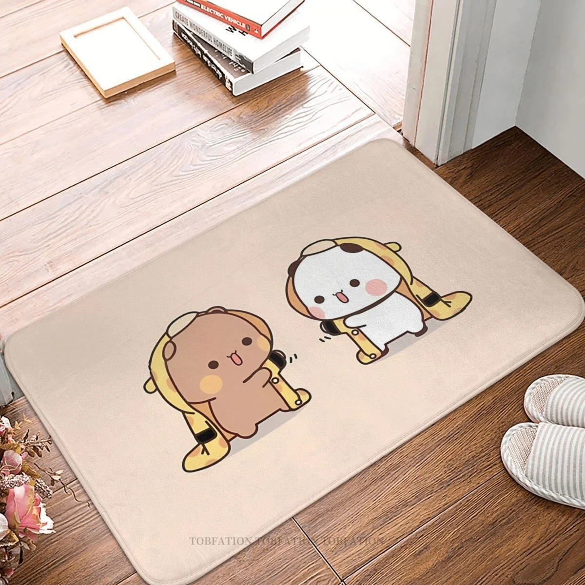 Latte E Moka Bubu Dudu Tappetino Da Bagno Latte Peach Bears Zerbino Tappeto Di Flanella Tappeto Da Esterno Decorazioni Per La Casa
