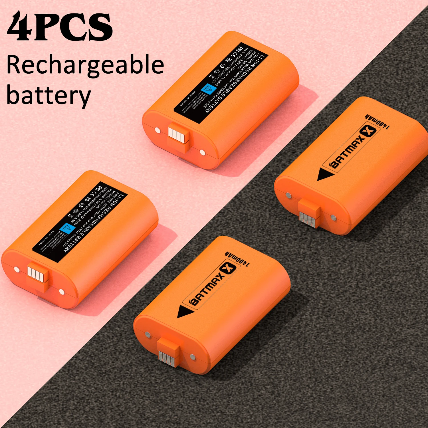 Batteria Ricaricabile Batmax 4 Pezzi Xbox One Per Xbox One / Xbox One S/Xbox One X/Xbox Series X/S Controller Gamepad