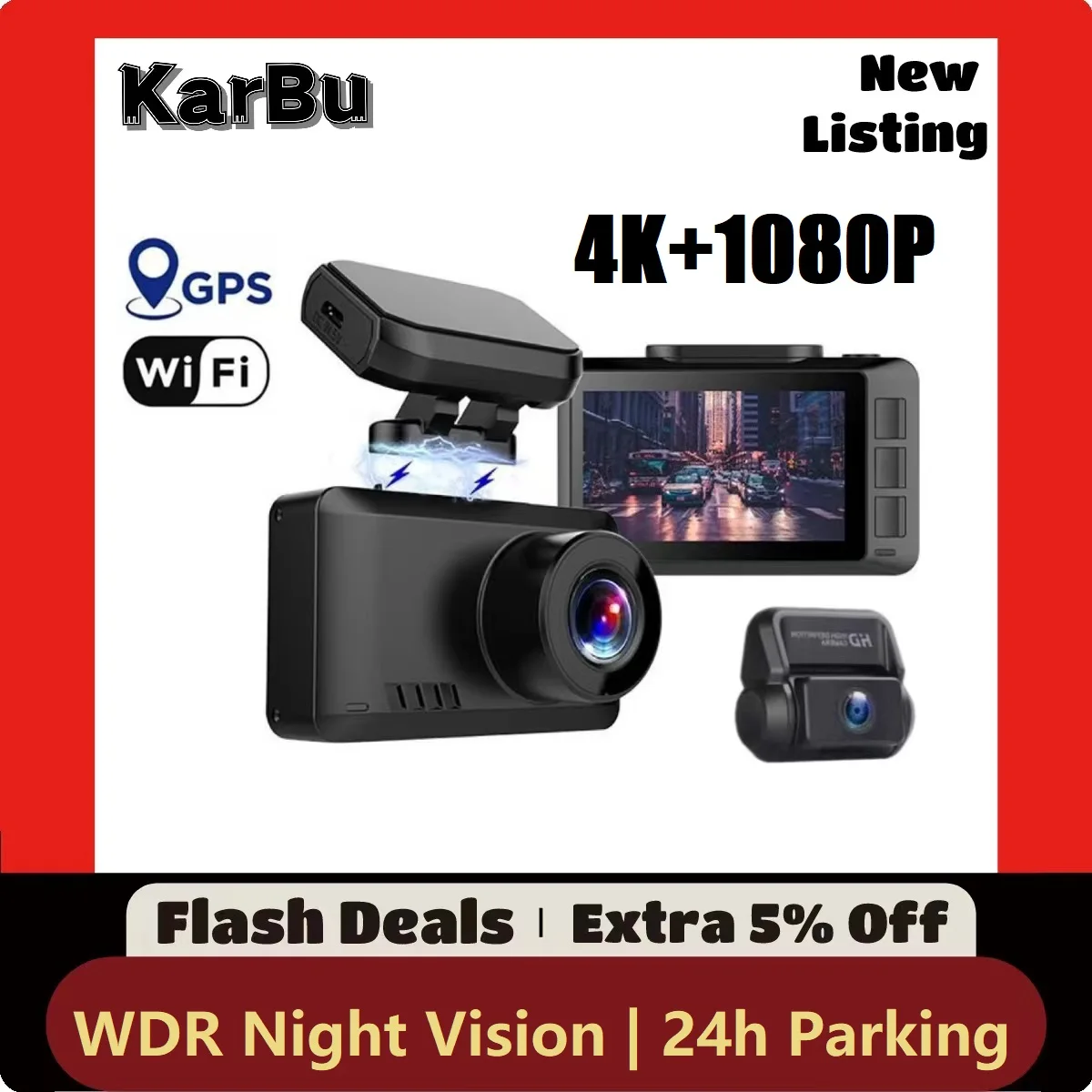 Dash Cam 4K Gps Wifi Mini Telecamera Per Auto Dashcam 24H Monitor Di Parcheggio Dvr Visione Notturna Para Coche Rejestrator Samochodowy