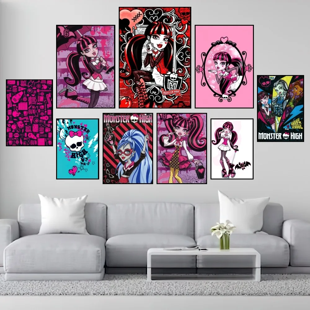 Fashion M-Monster H-High Cute Poster Prints Pittura Murale Camera Da Letto Soggiorno Decorazione Ufficio Casa