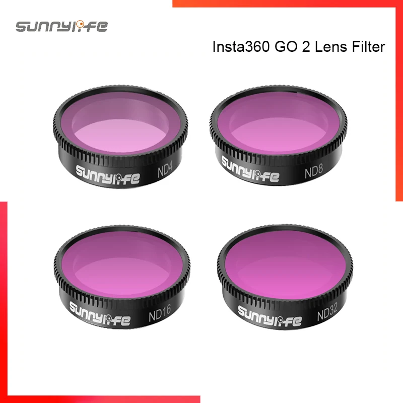 Sunnylife Insta360 Go3 Filtro Obiettivo Nd4 Nd8 Nd16 Nd32 Nd Set Filtri Nd4 8 16 32 Per Insta360 Go 2 Action Camera Accessori