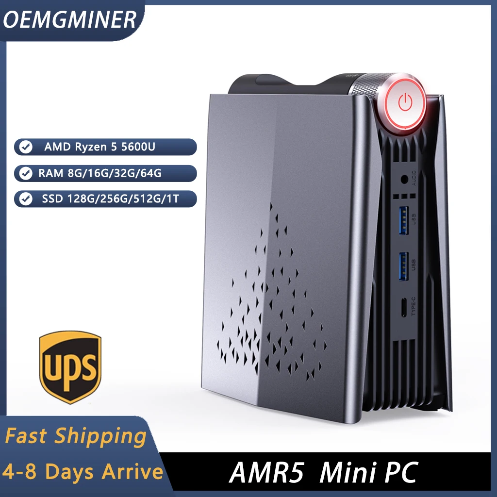 Potente Mini Pc Amr5 Ryzen 5 5700U: Win11 Pro, 8G/16G Ram, Ssd 512G/1Tb, 4K, Mini Pc Gamer/Office/Business