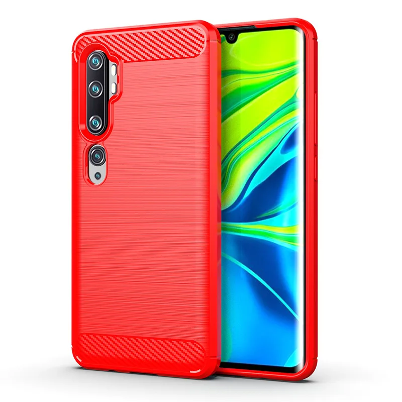 Custodia In Silicone Antiurto Per Xiaomi Cc9 Pro Mi Cc9 Pro Custodia In Fibra Di Carbonio Spazzolata Per Mi Note10 Pro Xiaomi Note 10 Cover Posteriore
