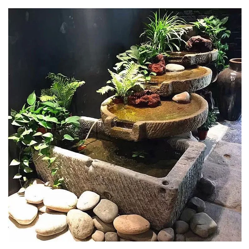 Fontane Da Giardino Con Fontana D'Acqua In Pietra In Vendita Cascate D'Acqua Granito Geyser Casade Fontane Da Giardino Fengshui All'Aperto