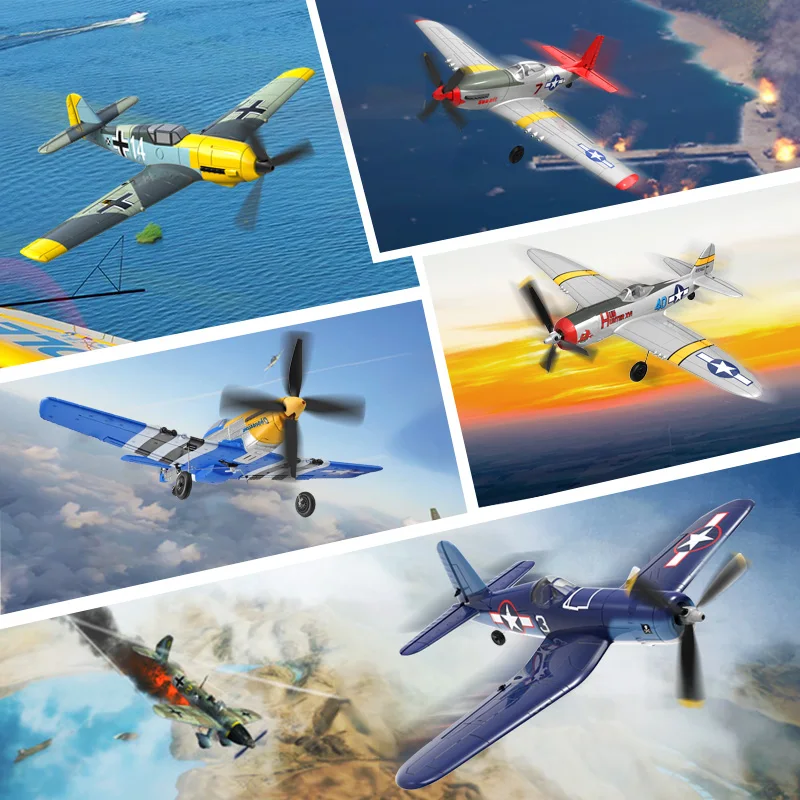 Antsir Rc Aereo Epp 400Mm Zero/P51 Mustang /Bf109/Spitfire 4-Ch Rc Aereo 2.4G 6-Axis One-Key Aerobic Rtf Aereo Giocattoli Regali