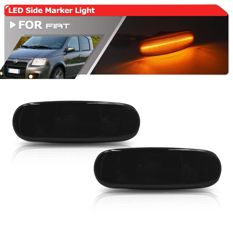 Luci Di Posizione Laterali A Led Con Lente Fumé Per Fiat Panda 169 312/319 Grande Punto Abarth 199 Punto Evo Abarth 199 Linea 323