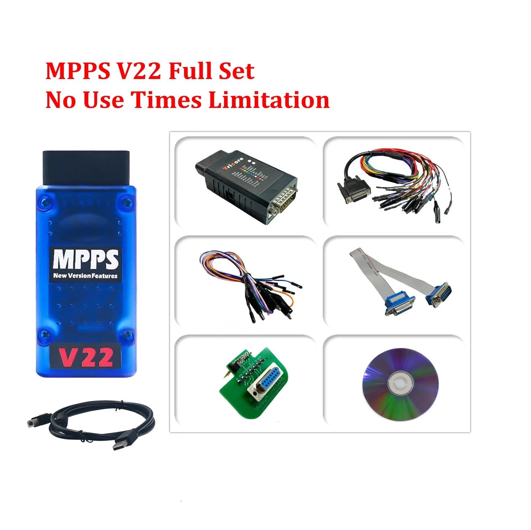 High Quatlity Mpps V22 Set Completo V22.2.3.5 Ecu Master Main + Tricore + Multiboot + Breakout Tricore Cable Chip Tuning Scanner No Lock