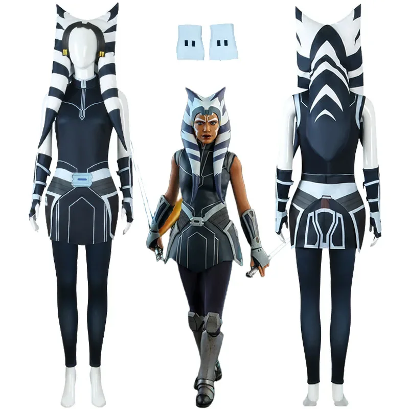 Ahsoka Tano Costume Cosplay Star Wars The Clone Wars Costume Cappello Bambini Set Completo Costumi Per Feste Di Halloween Per Adulti Per Le Donne