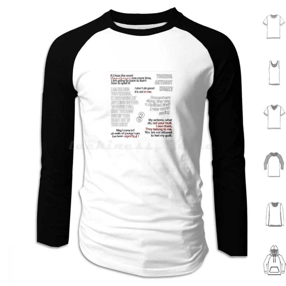 Damomo Salvatore Quotes Tvd-Vampire Diaries Felpe Con Cappuccio A Maniche Lunghe Tvd Tupetto Steyor Salvatore Salvatore Brothers