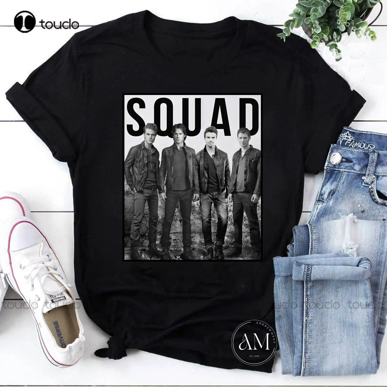 Squad The Vampire Diaries Vinatge T-Shirt, The Vampire Diaries Shirt, The Vampire Diaries Film Magliette Con Stampa Digitale