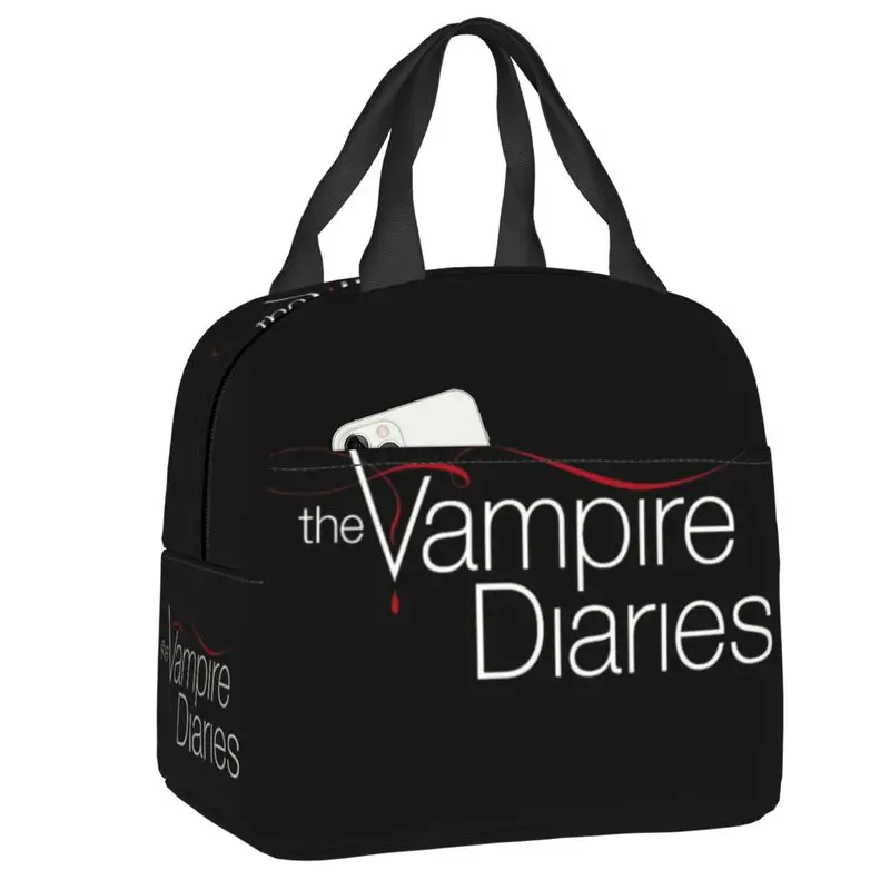 The Vampire Diaries Insulated Lunch Bags For Work School Somerhalder Waterproof Thermal Cooler Lunch Box Donna Bambini