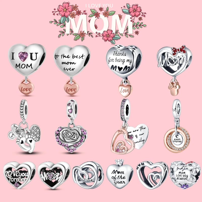 100% 925 Sterling Silver Regalo Per La Festa Della Mamma Charm Love Mom Letter Bead Per Gioielli Originali Pandora Pulsera Che Fanno Il Miglior Amore