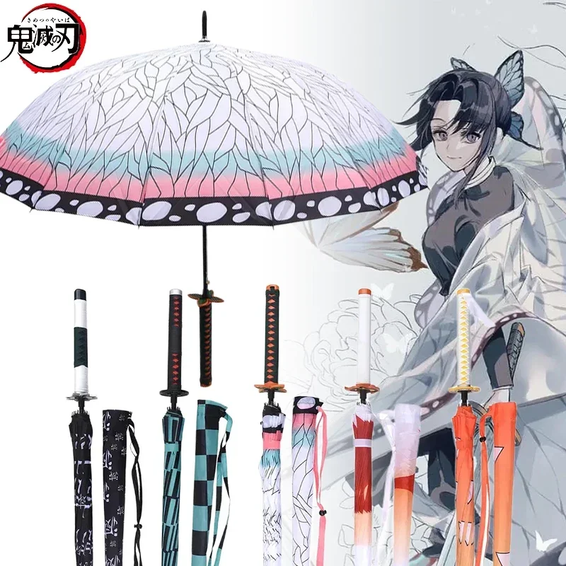 Anime Demon Slayer Katana Ombrello Kimetsu No Yaiba Tanjirou Shinobu Ninja Arma Parasole Samurai Sword Katana Maniglia Ombrello