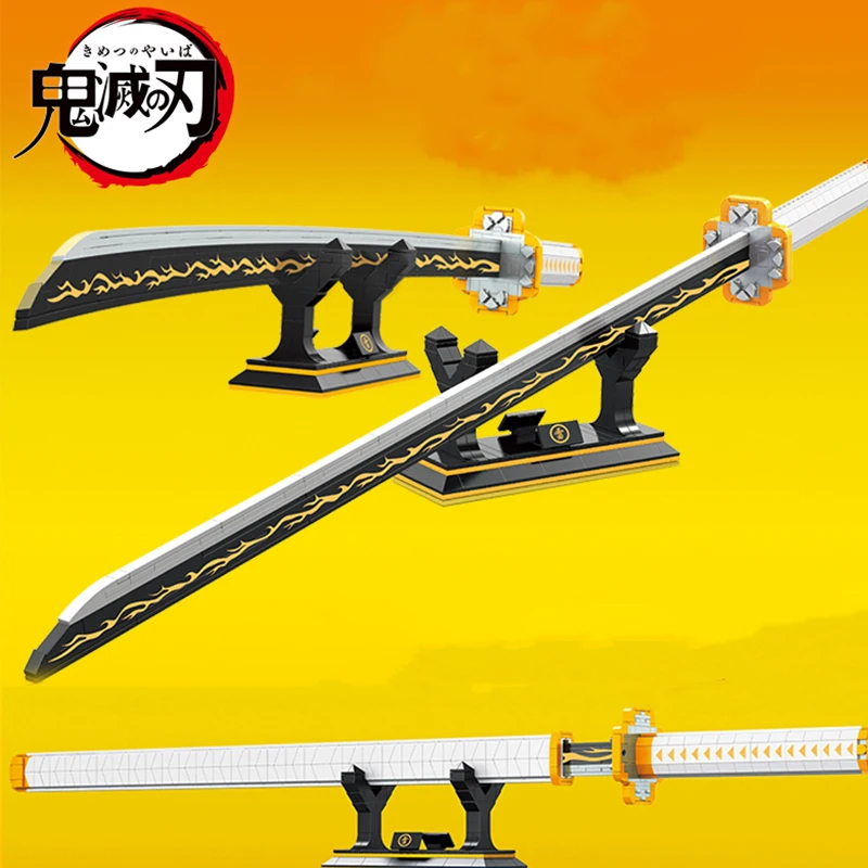 Moc Demon Slayer Nichirin Sword Building Blocks Katana Anime Yamato Zoro Knife Ninja Katana Arma Mattoni Giocattoli Per I Regali Del Ragazzo