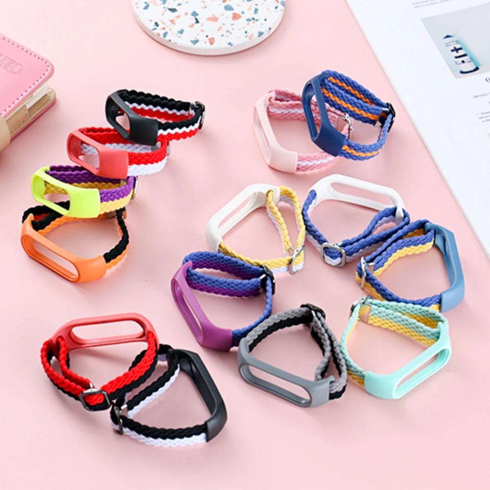 Cinturino Per Mi Band 7 6 5 4 Nylon Intrecciato Solo Loop Braccialetto Elastico Mi Band 4 Mi Band 5 Mi Band 6 Correa Xiaomi Mi Band 4 3 5 6 7