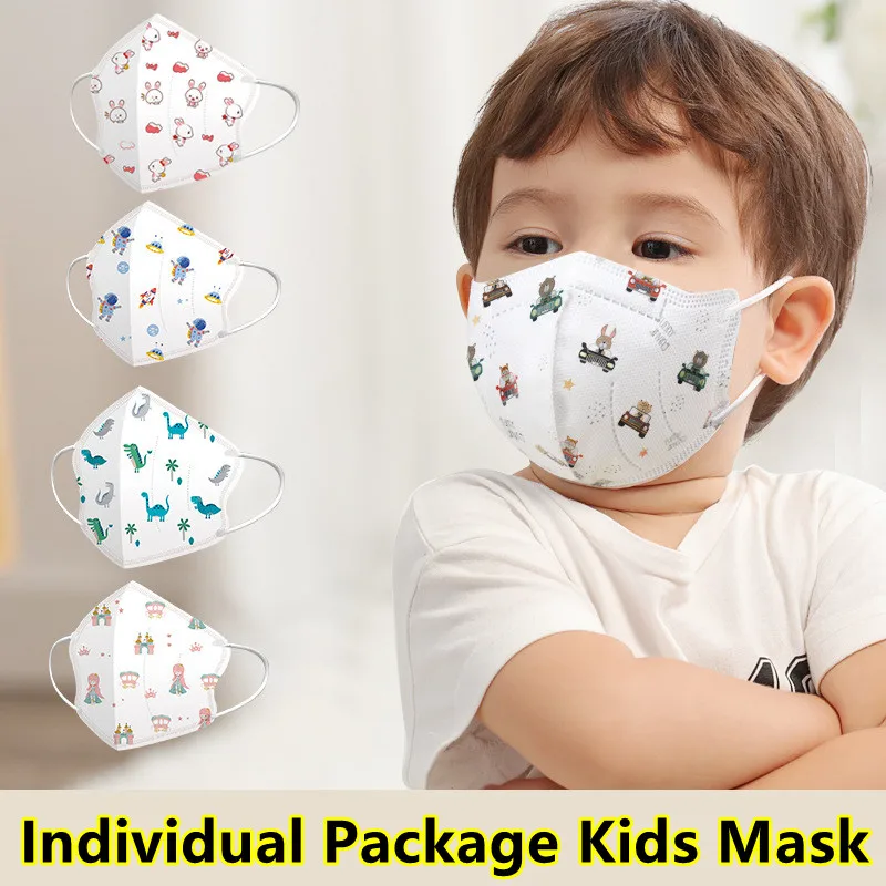 Maschera Monouso Per Bambini 3D Per Imballaggio Indipendente Per Il Viso Protezione Di Sicurezza A 4 Strati Mascarillas Antipolvere Per Bambini Facial