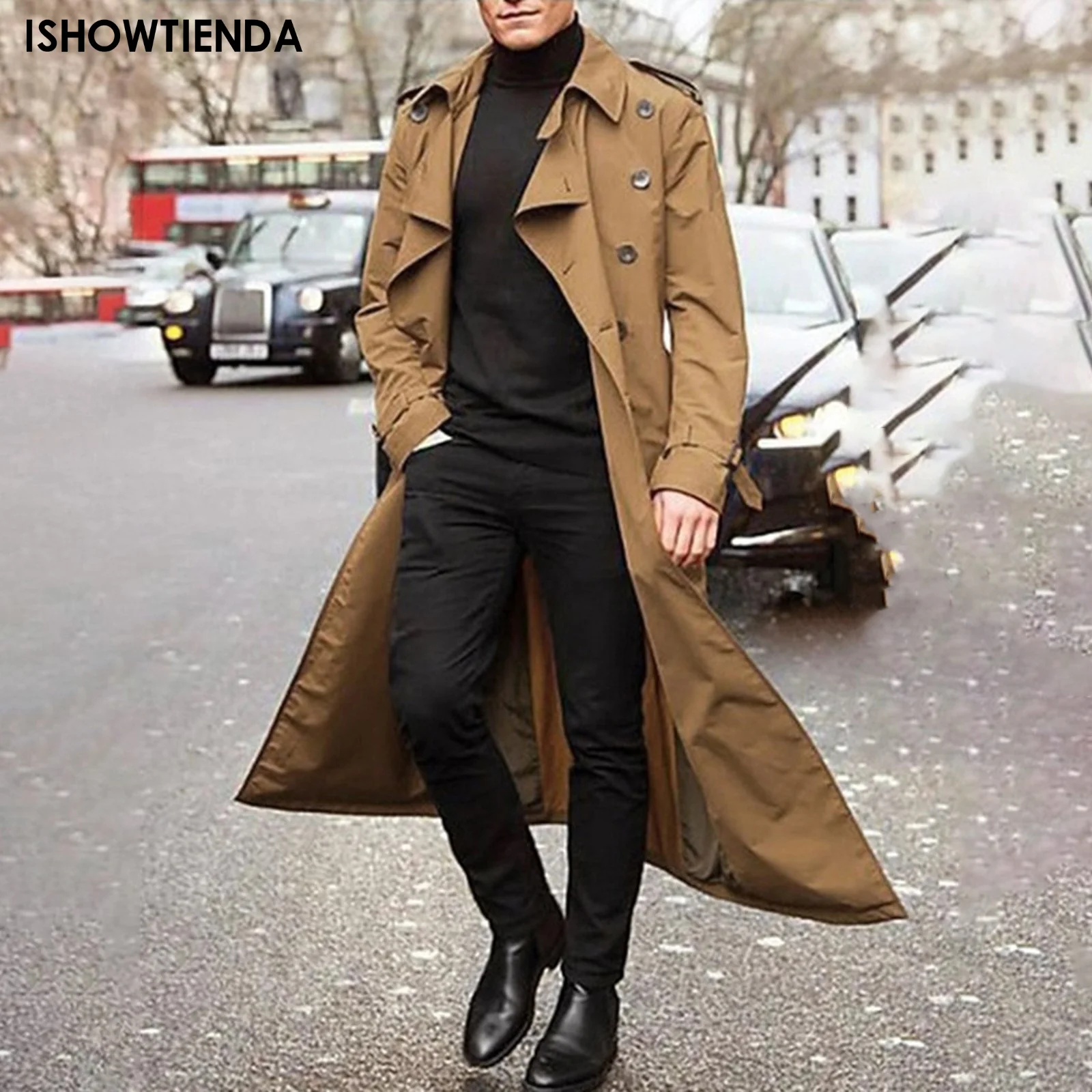 Cappotto Da Uomo Cappotto Outwear Trench A Maniche Lunghe Giacca Elegante Cappotto Tascabile Elegante Cappotto Lungo Cappotto Invernale In Lana Cappot
