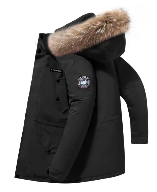 Nuovo Piumino Invernale Da Uomo Collo Lungo Per Capelli Da Uomo Piumino D'Anatra Bianco Spesso Caldo Con Cappuccio Giacca Invernale Taglia 3Xl
