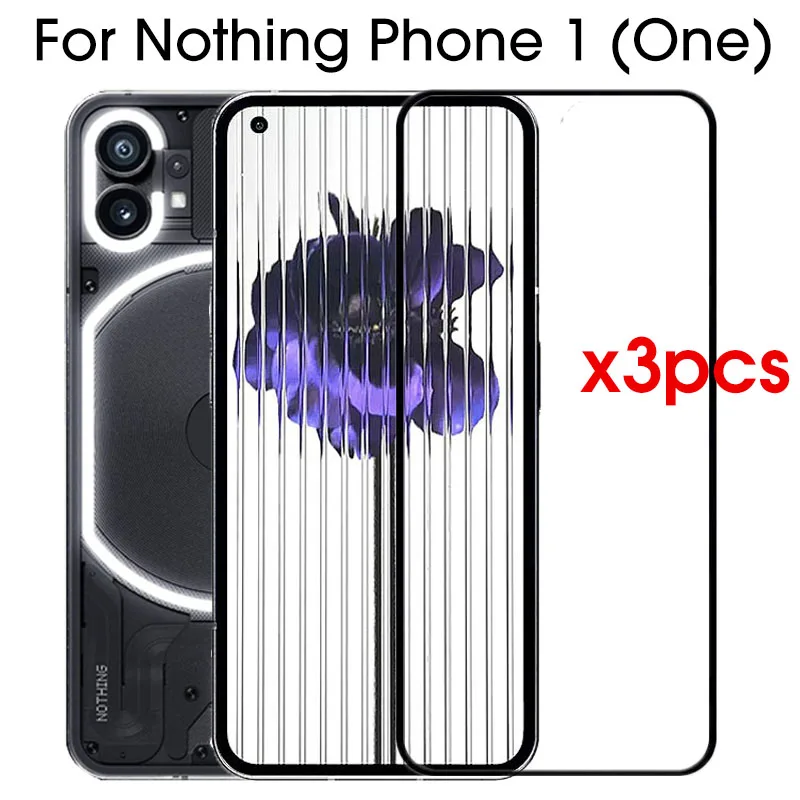 1-3Pcs Black Edge Tempered Glass Film For Nothing Phone 1 (5G) Screen Protector For Nothing Phone One Full Cover Glass Film Case
