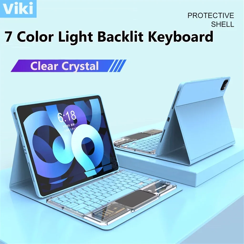 Tastiera Touchpad Retroilluminata A 7 Colori Per Xiaomi Pad 6 Pro 11 Pollici 6 2023 5 5 Pro 11 Per Custodia Bluetooth Redmi Pad 10.61 Se 11