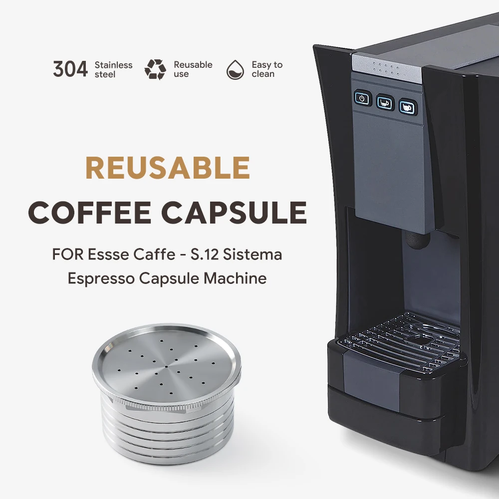 Per Essse Caffe - S.12 Macchina Sistema Capsula Caffè Riutilizzabile In Acciaio Inox Cialde Filtro Caffè Espresso Con Tamper