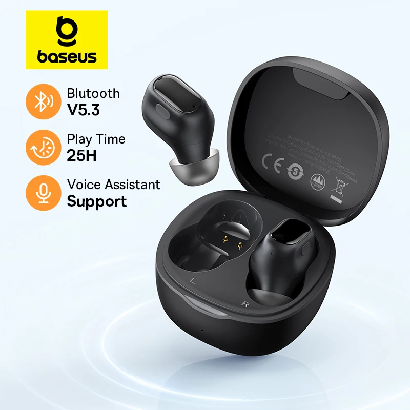 Baseus Bowie Wm01 Tws Auricolari Wireless Bluetooth 5.3 Auricolari Cuffie Hd Auricolari Touch Control Per Cuffie Ios/Android
