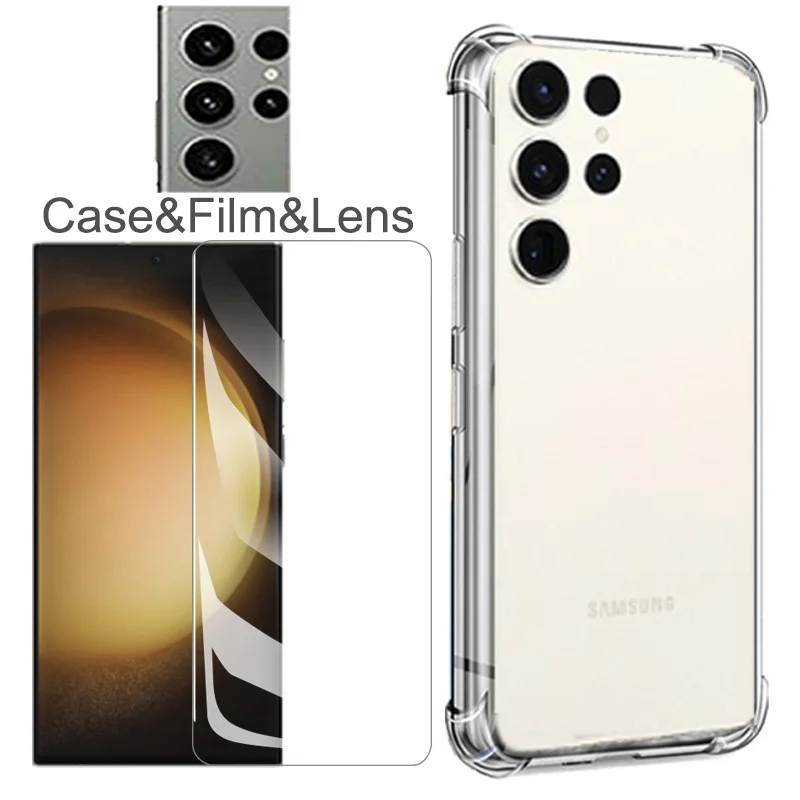 S23 Ultra Custodia Per Samsung S23 Ultra Case&Pellicola Samsungs23 Cover Samsung S23 Plus Silicio Antiurto S 23 Ultra Samsung-S23