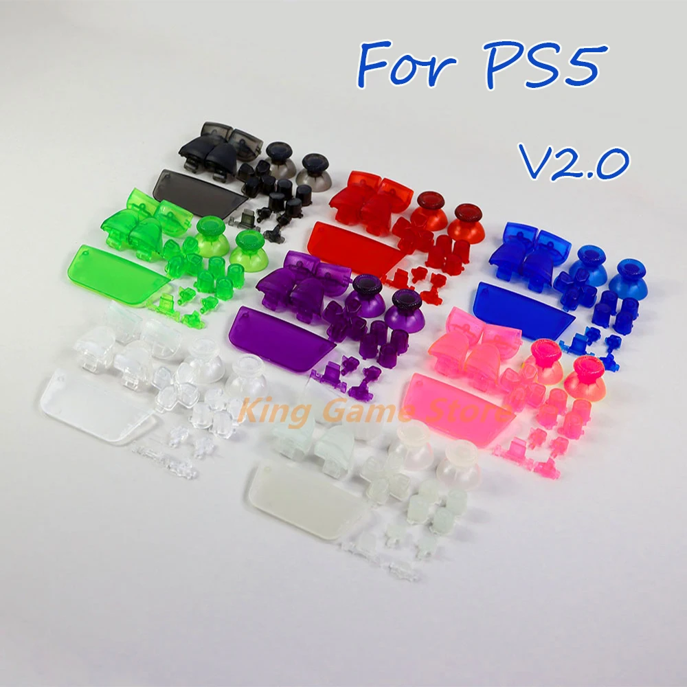 1Set Di Pulsanti Completi Trasparenti Per Playstation 5 Ps5 V2.0 Abxy D-Pad R1 L1 R2 L2 Pulsante Di Direzione Joystick Caps