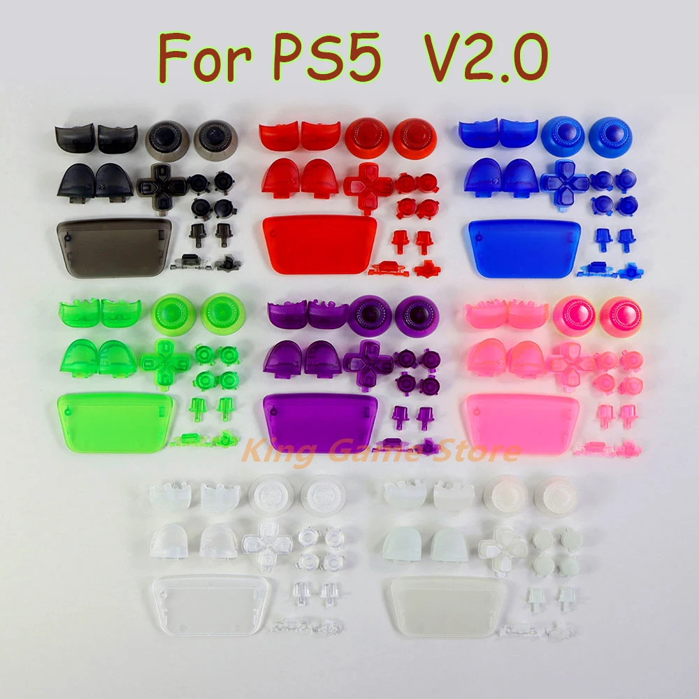 20Set Di Pulsanti Completi Trasparenti Per Playstation 5 Ps5 V2.0 Abxy D-Pad R1 L1 R2 L2 Pulsante Di Direzione Joystick Caps