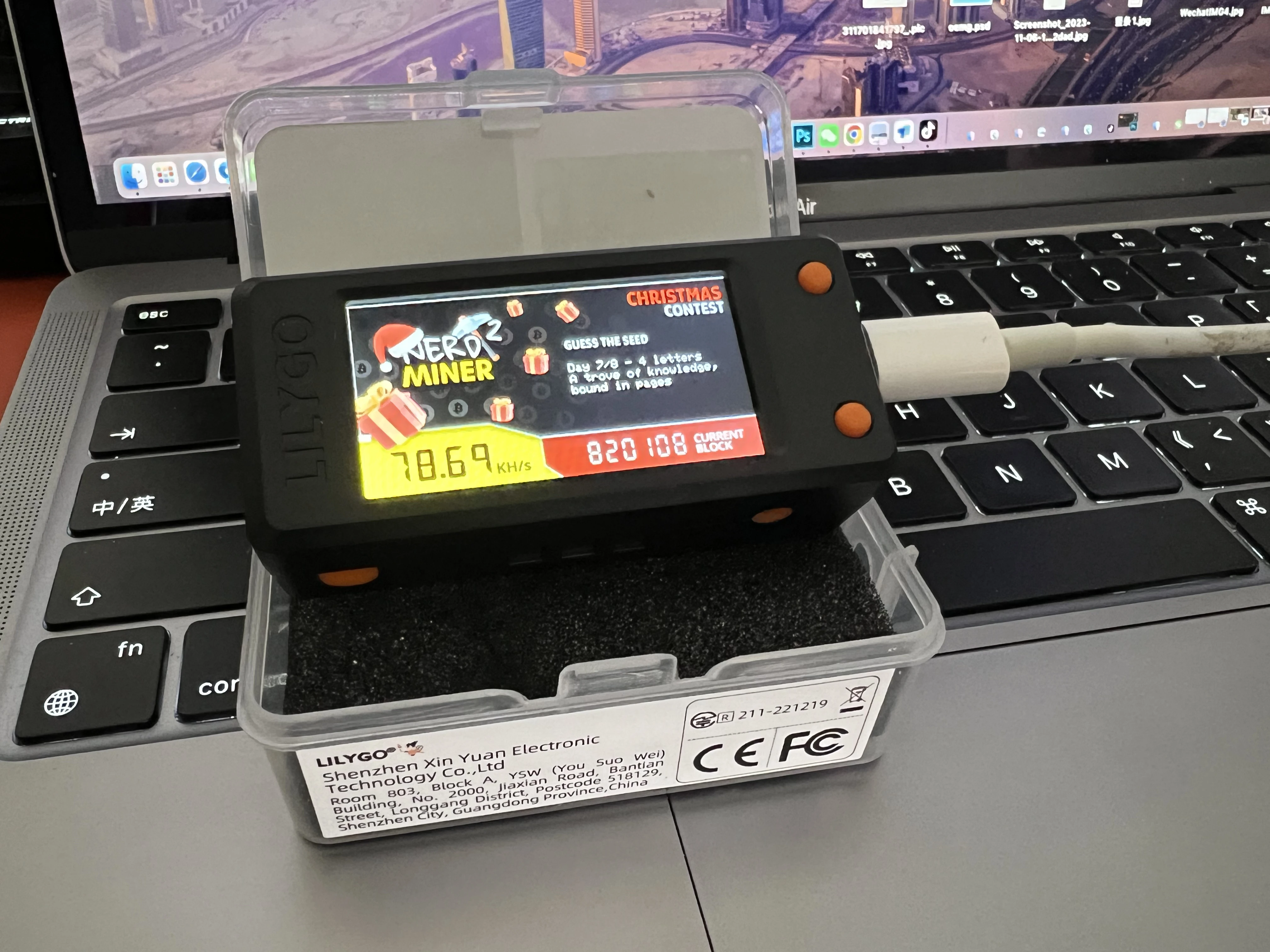 Offical Nerdminer V2.0 T-Display S3 Bitcoin Nerd Miner Hashrate 78Kh/S V1.6.3 Bitcoin Btc Lottery Miner Lilygo Btc Lottery Miner
