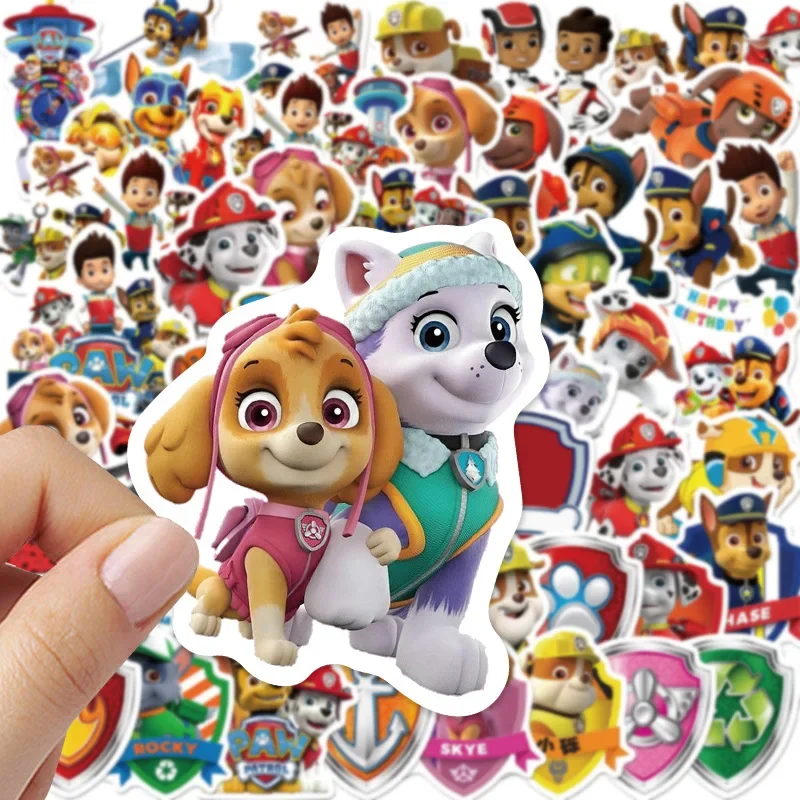 50Pcs Paw Patrol Anime Stickers Puppy Dog Chase Marshall Skye Stickers Giocattoli Applicabili Allo Zaino Chitarra Regali Decorativi Per Bambini