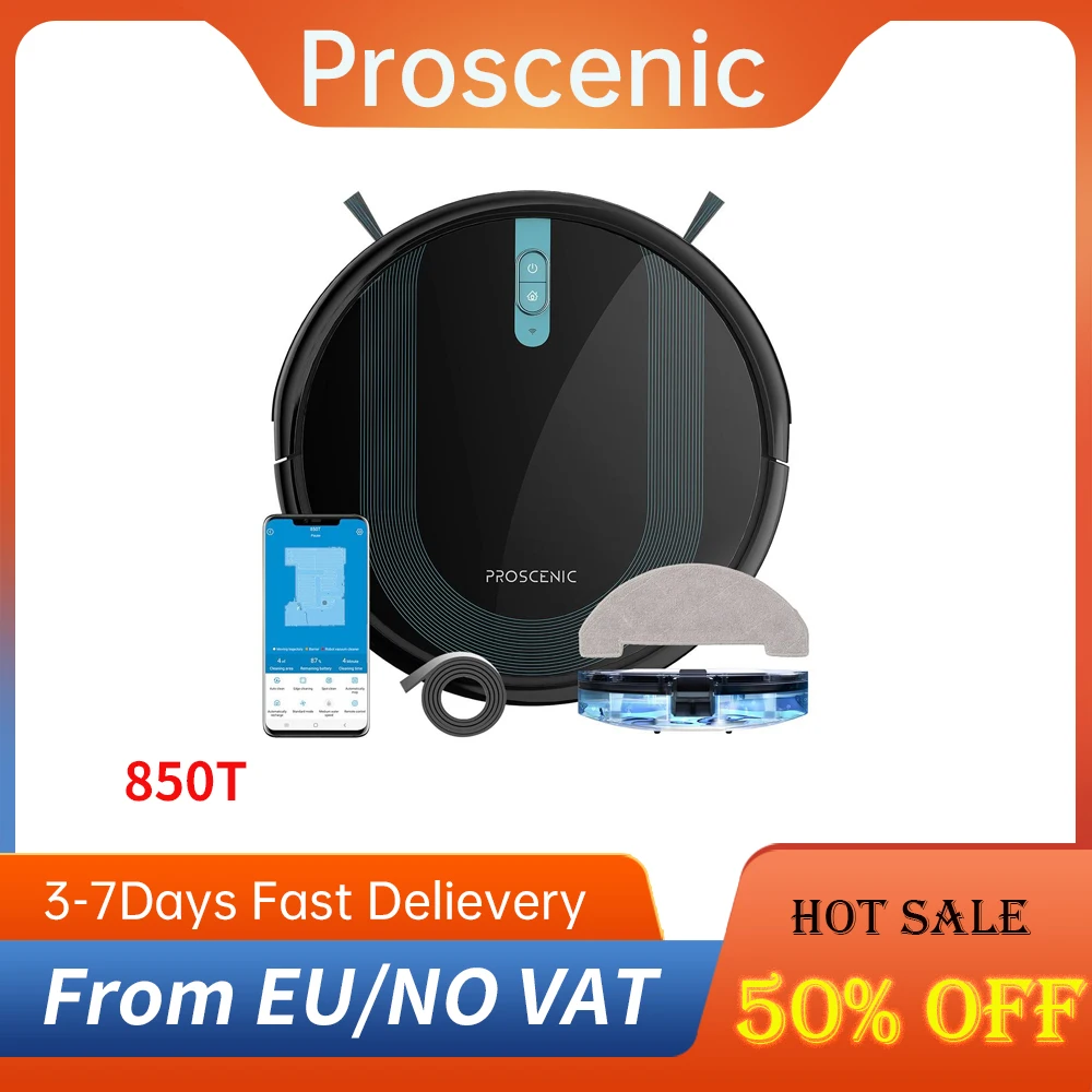 Proscenic 850T Wifi Robot Aspirapolvere Robot Aspirapolvere Alexa E Google Home & App Control Robot Aspirapolvere